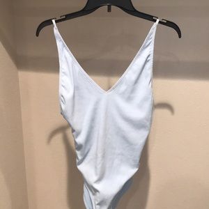 Baby Blue V-Neck Swimsuit